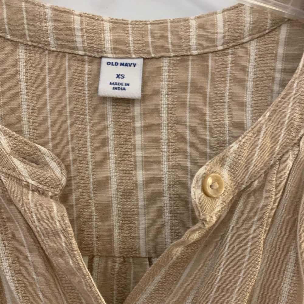 Old Navy XS NWT Khaki Stripe Dress with Belt - Picture 3 of 6